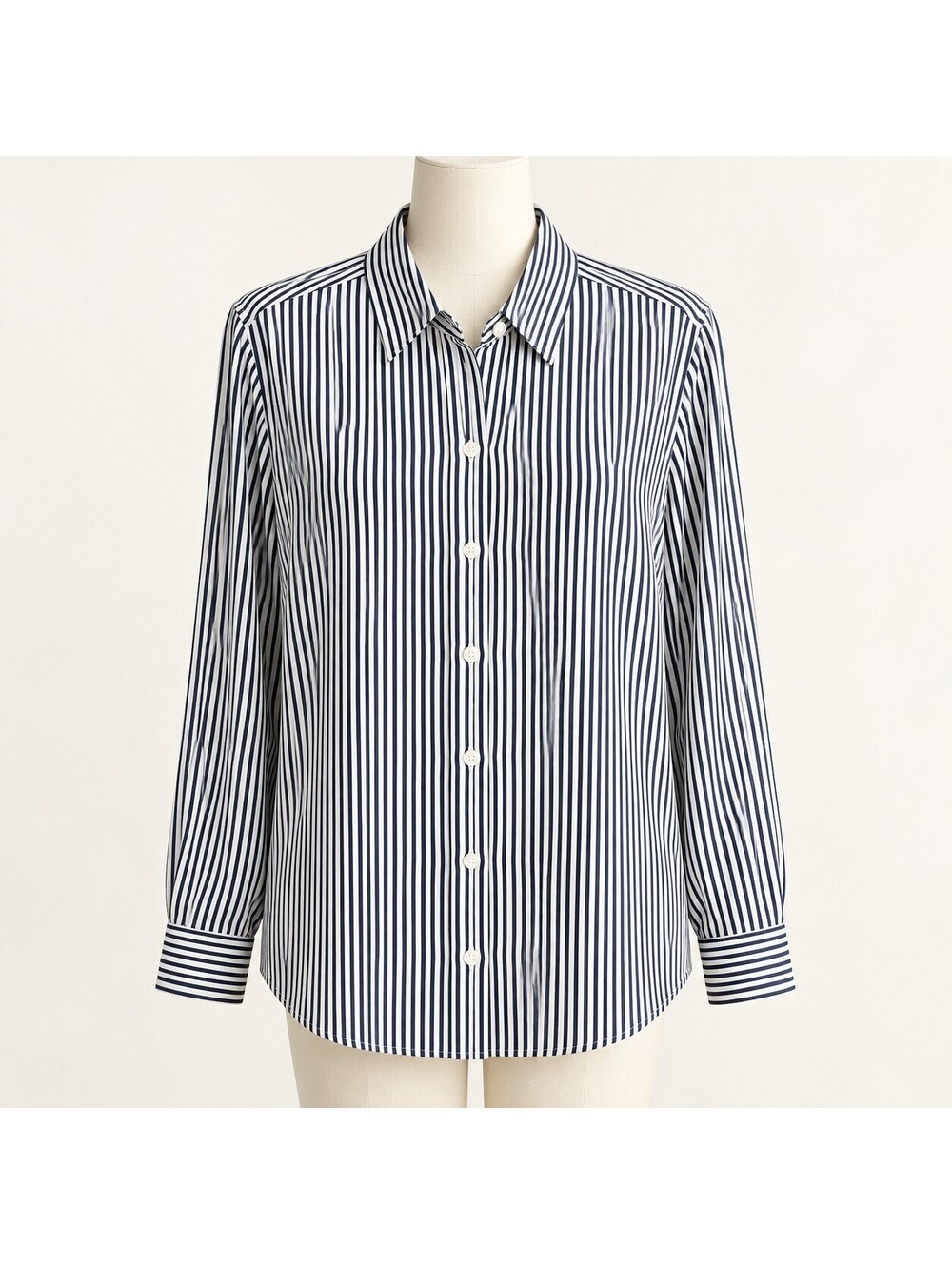 Equipment  XL Navy & White Pinstripe Button-Front Blouse I believe this is silk